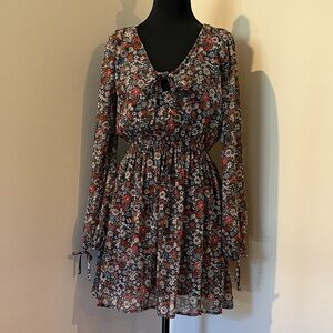 Abercrombie & Fitch Floral Mini Dress - Black and Red